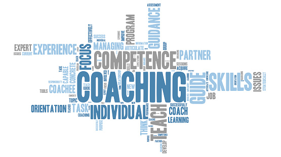 Set of coaching - teaching Word Clouds - Isolated on White background