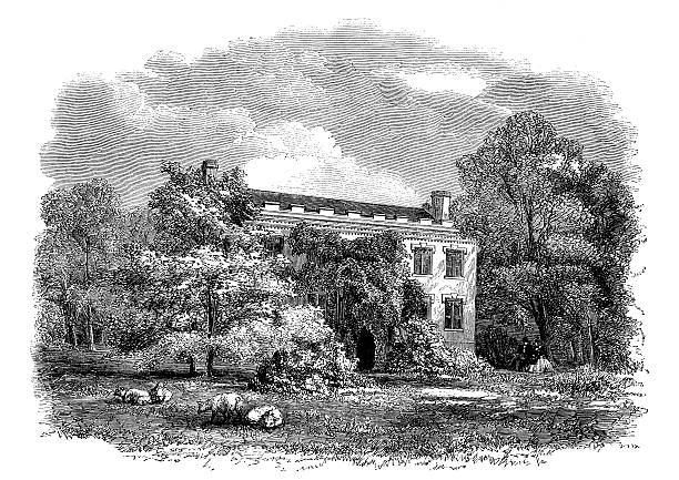 istock Antique illustration of Fenimore Cooper house in Cooperstown 476488473