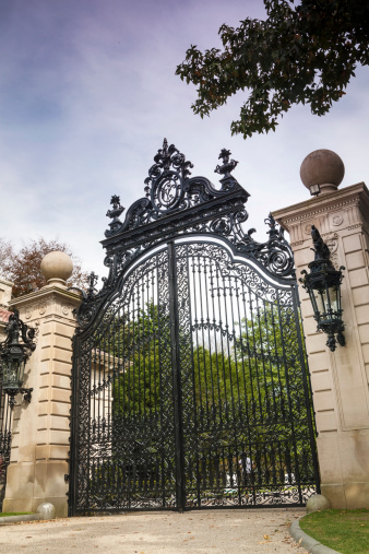 The Breakers mansion on Ochre Point in Newport, Rhode Island. This mansion was the summer residence “cottage” of the Cornelius Vanderbilt and is preserved by the Society of Newport County. The mansion is situated on the Atlantic Ocean.