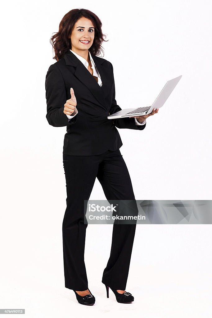 Femme d'affaires avec le pouce-up - Photo de Affaires libre de droits