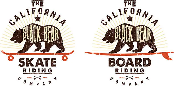Vector illustration of CALIFORNIA BLACK BEAR CO