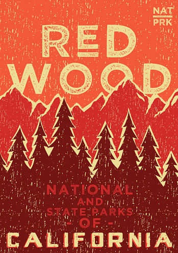 Vinate poster of The Red Wood National Park