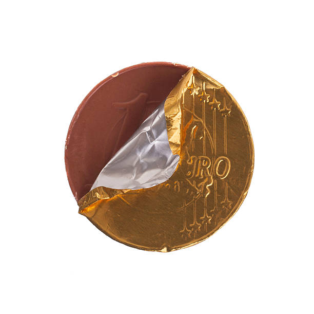 Euro currency, chocolate coins stock photo