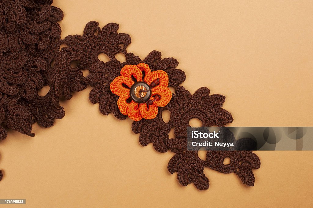Brown Crocheted echarpe - Foto de stock de Algodão - Material Têxtil royalty-free