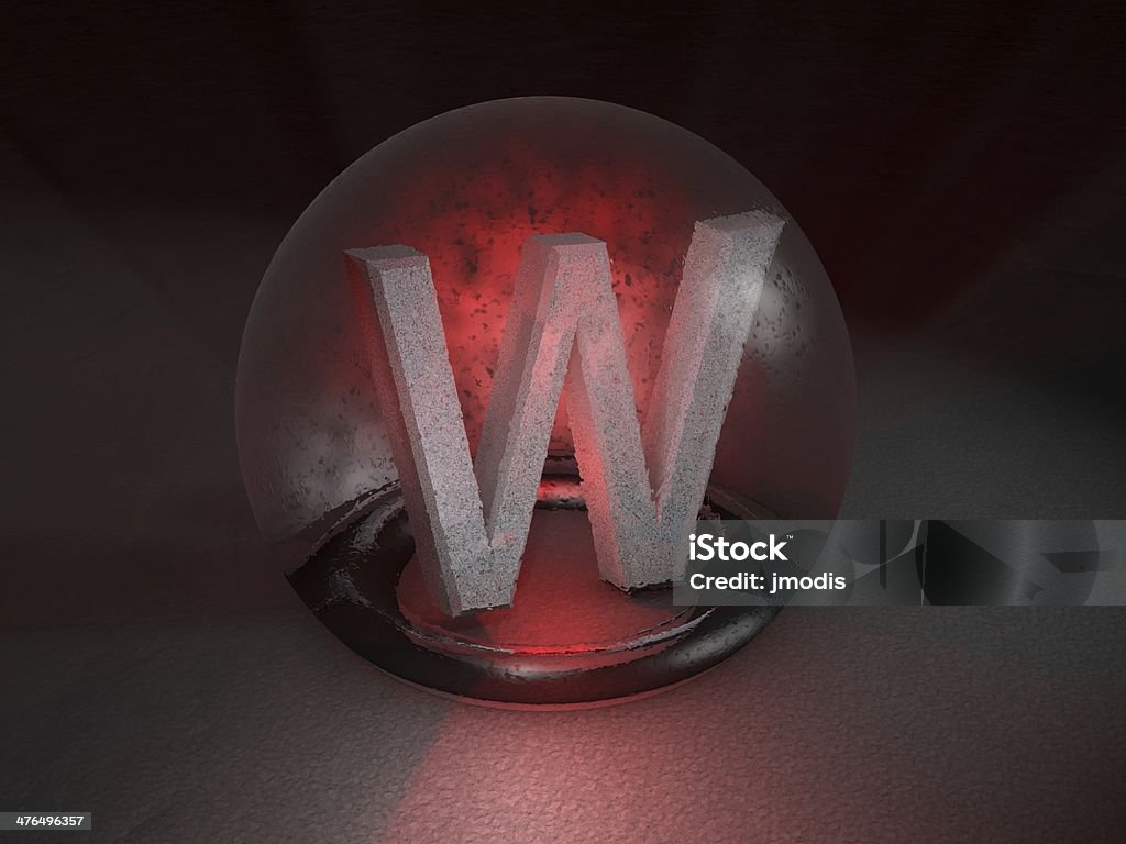 Glass Ball - W Letter W in a glass ball (snow globe) Abstract Stock Photo