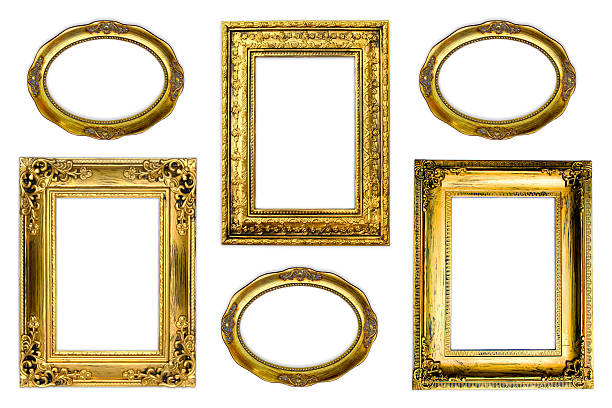 istock antique gold frame on the white background 476497617