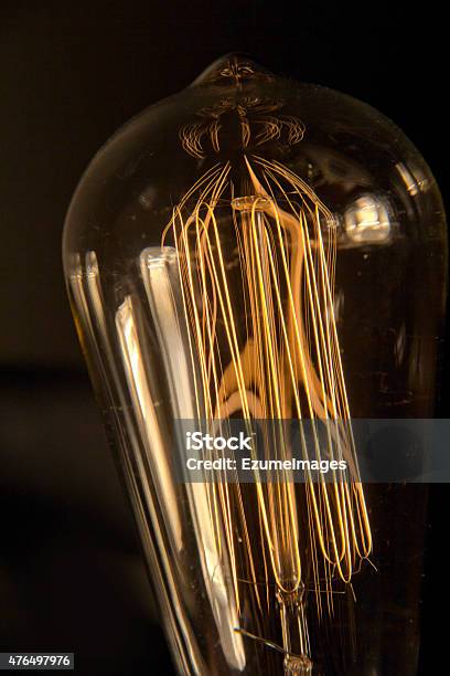 Edison Lightbulb Stock Photo - Download Image Now - 2015, Antique, Brass