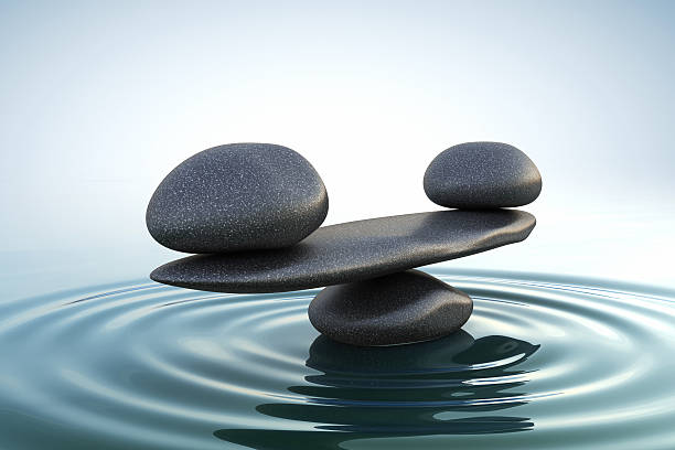 Zen stones balance. Zen stones balance.Blue dawn cairns photos stock pictures, royalty-free photos & images