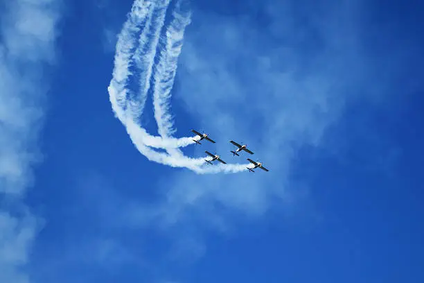 Airplanes on airshow