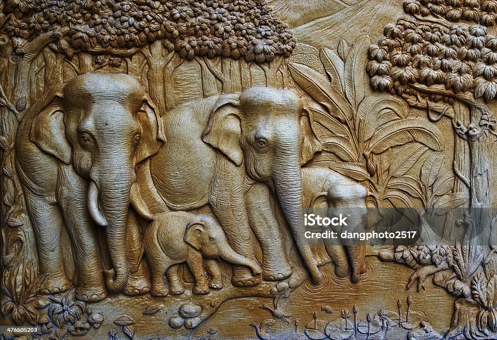 Moldura de arte nativa estilo tailandês - Foto de stock de Animal royalty-free
