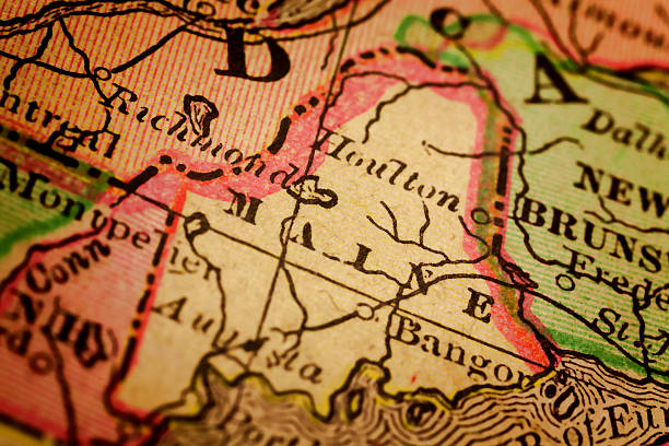 istock Maine State on an Antique map 476505626