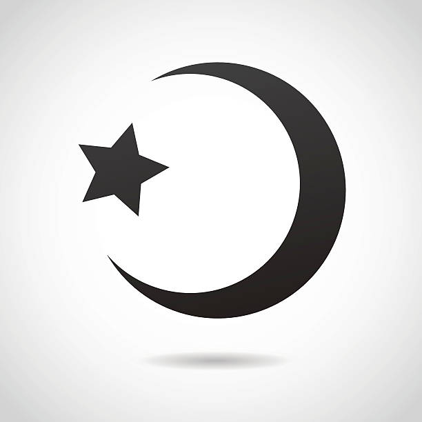 crescent moon-islamischen-symbol. - halbmond stock-grafiken, -clipart, -cartoons und -symbole