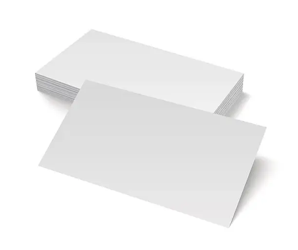 Vector illustration of Stack of blank business card on white background with shadows
