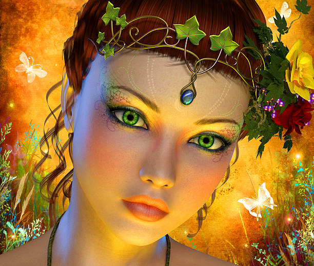 istock Fairytale background with woman closeup face 476506422