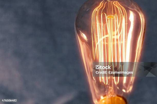 Edison Lightbulb Stock Photo - Download Image Now - 2015, Antique, Brass
