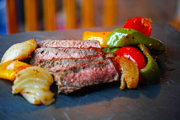 steak dinner stock photo