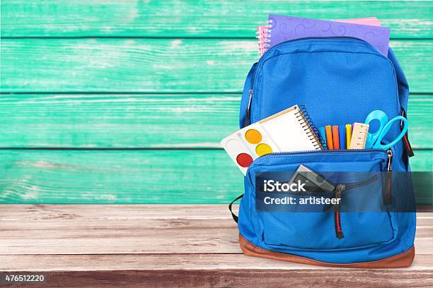 School Bag Backpack Stock Photo - Download Image Now - Backpack, Education, 2015