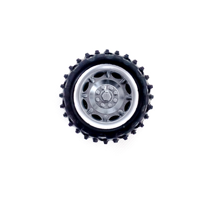 Toy car wheel isolated on white background