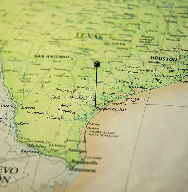 istock Corpus Christi Texas Gulf Coast Macro Travel Road Map 476515848