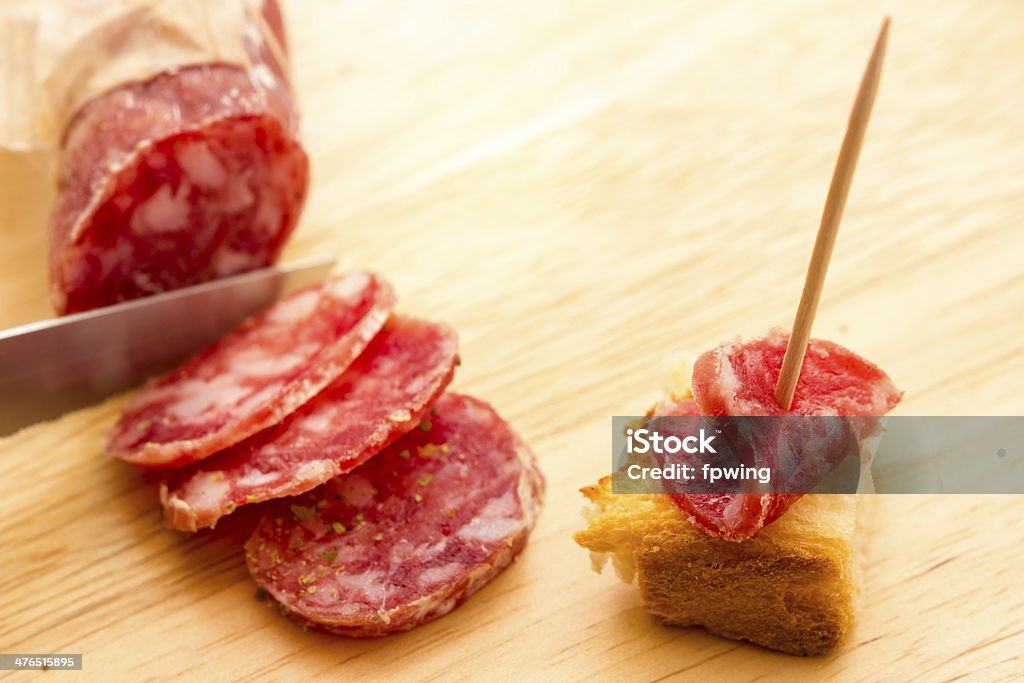 Sliced salami Backgrounds Stock Photo