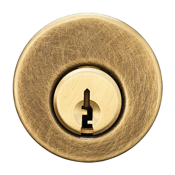 Lock Brass lock isolated on white. door lock stock pictures, royalty-free photos & images