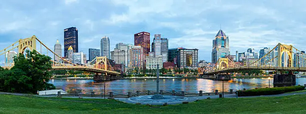 Pittsburgh, Pennsylvania in the early evening.