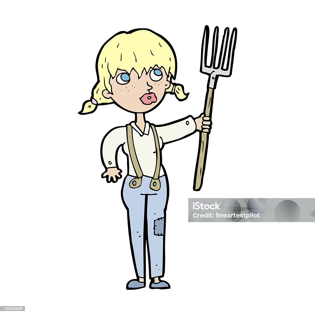 Comic Bauer Comic Farmer Mädchen Stock Vektor Art und mehr Bilder von Bauernberuf ...