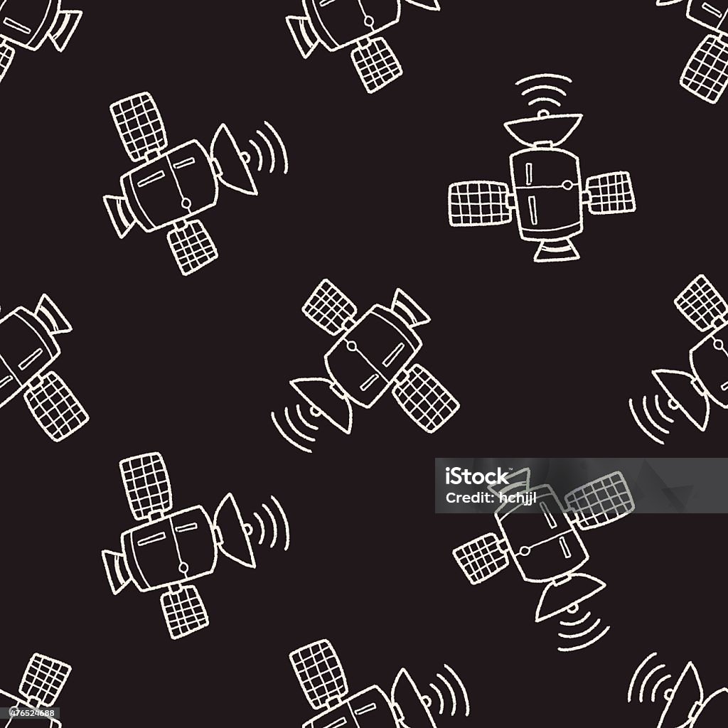 Satellite Pattern Design Doodle Satellites Seamless Pattern Background Stock Illustration ...