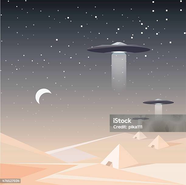 Square Flying Object Unidentified Flying Objects In The Night Sky Hovering Over Pyramids ...