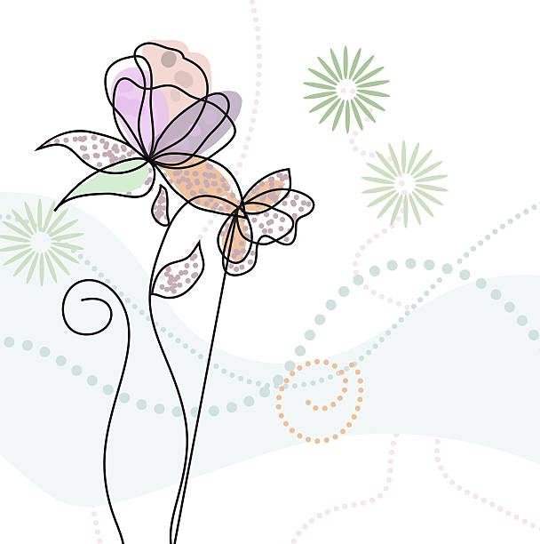 illustrations, cliparts, dessins animés et icônes de fond floral - leaf greeting card love cute