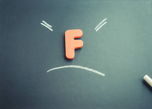 istock Wooden F charactor on black board 476531892