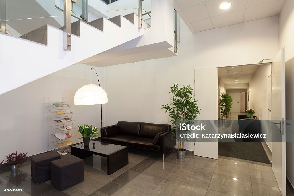 Waiting room Waiting room or reception in office interior Apartment Stock Photo