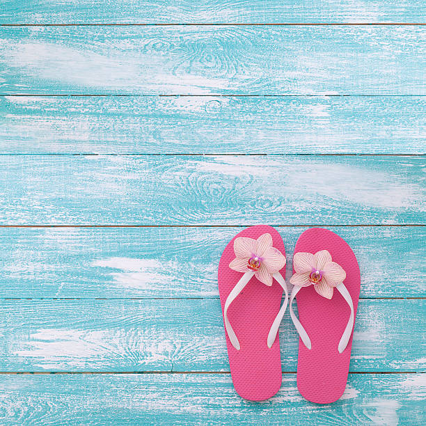 istock Summer, wooden walkway, beach accessories mock up for design 476539890