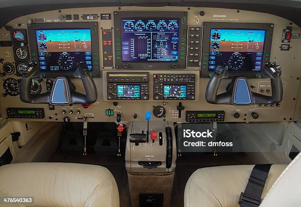 Private Aircraft Cockpit Stock Photo - Download Image Now - Air Vehicle, Flight Instruments, Global Positioning System