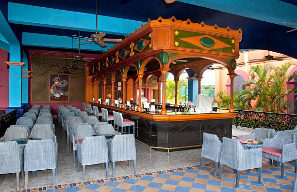istock Open resort restaurant with a bar stand 476540643