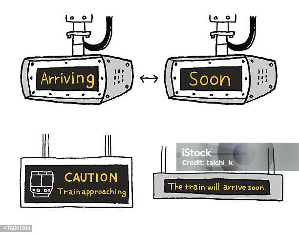 Train Guide Plate Stock Illustration - Download Image Now - 2015, Arrival Departure Board, Copy Space