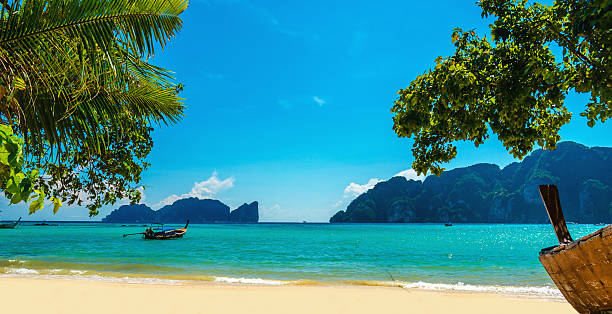 istock Old boat and exotic beach Phuket, Thailand 476541682