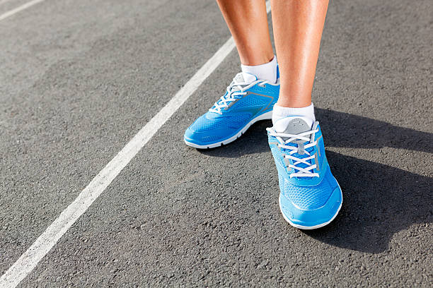 istock Closeup of runners shoe - running concept 476547305