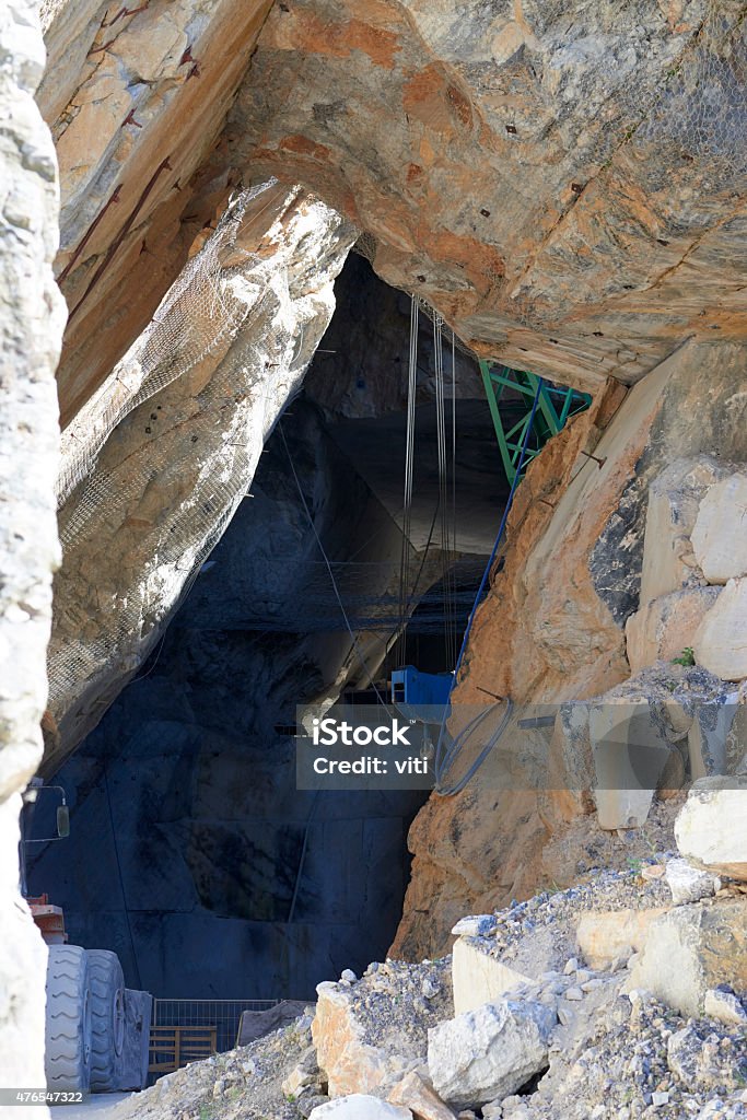 marble quarry detail of portoro marble quarry in a mountain near la spezia 2015 Stock Photo