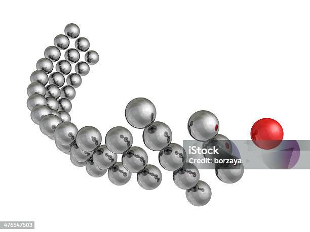 Metálico Flecha De Pelotas Con El Líder De Frente Roja Foto de stock y más banco de imágenes de Abstracto