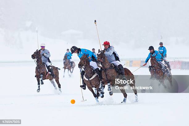 Snow Polo Action Stock Photo - Download Image Now - St Moritz, Polo, Snow