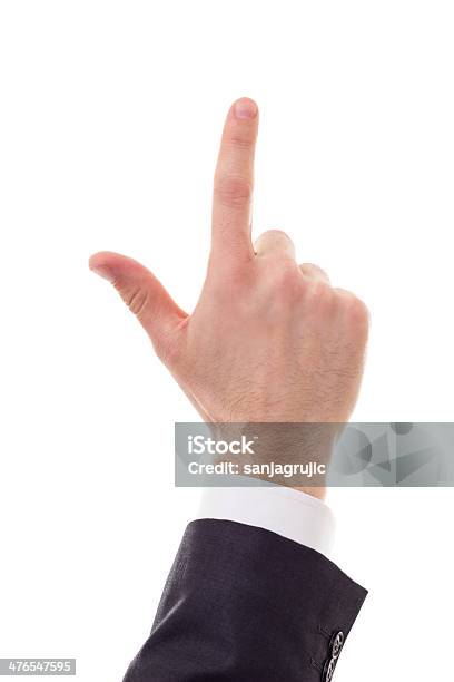 Man Hand Touching Stock Photo - Download Image Now - Close-up, Men, Pointing