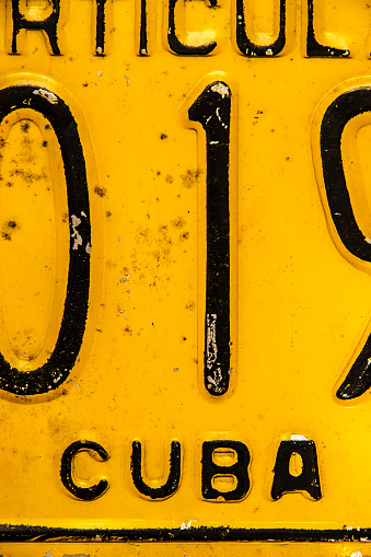 Cuba license plate, poster detail