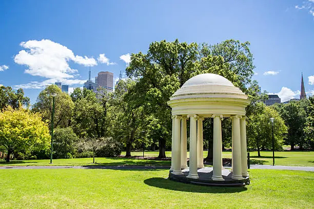 Fitzroy Gardens near Melbourne CBD on a hot summer's day