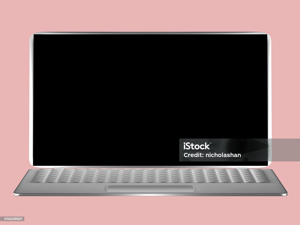 Computer portatile isolato - Foto stock royalty-free di Argentato