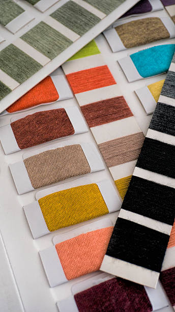 istock Yarn thread and knit sample color card 476559838