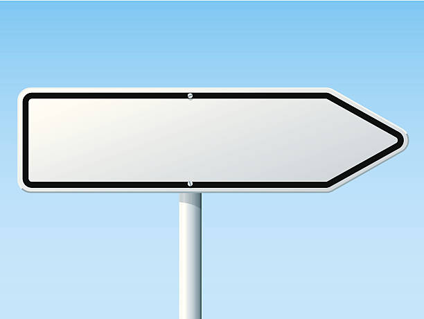 空白の白い方向右矢印標識 - directional sign road sign blank arrow sign点のイラスト素材／クリップアート素材／マンガ素材／アイコン素材