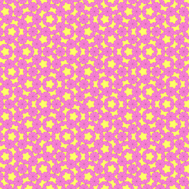 istock Colorful retro wallpaper with yellow star and pink circle. 476561421