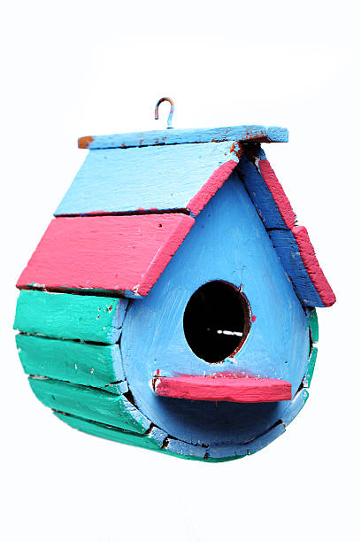 istock colorful bird house isolated on white background. 476563652