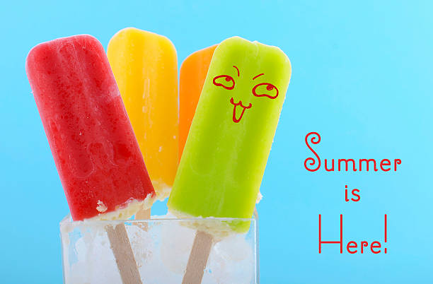 Summer is Here concept with bright color ice creams